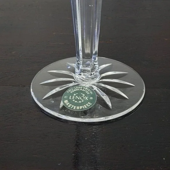 Lenox Masterpiece Collection Crystal Champagne Flutes Set of 4 Clear Home 9.25" - Picture 5 of 11